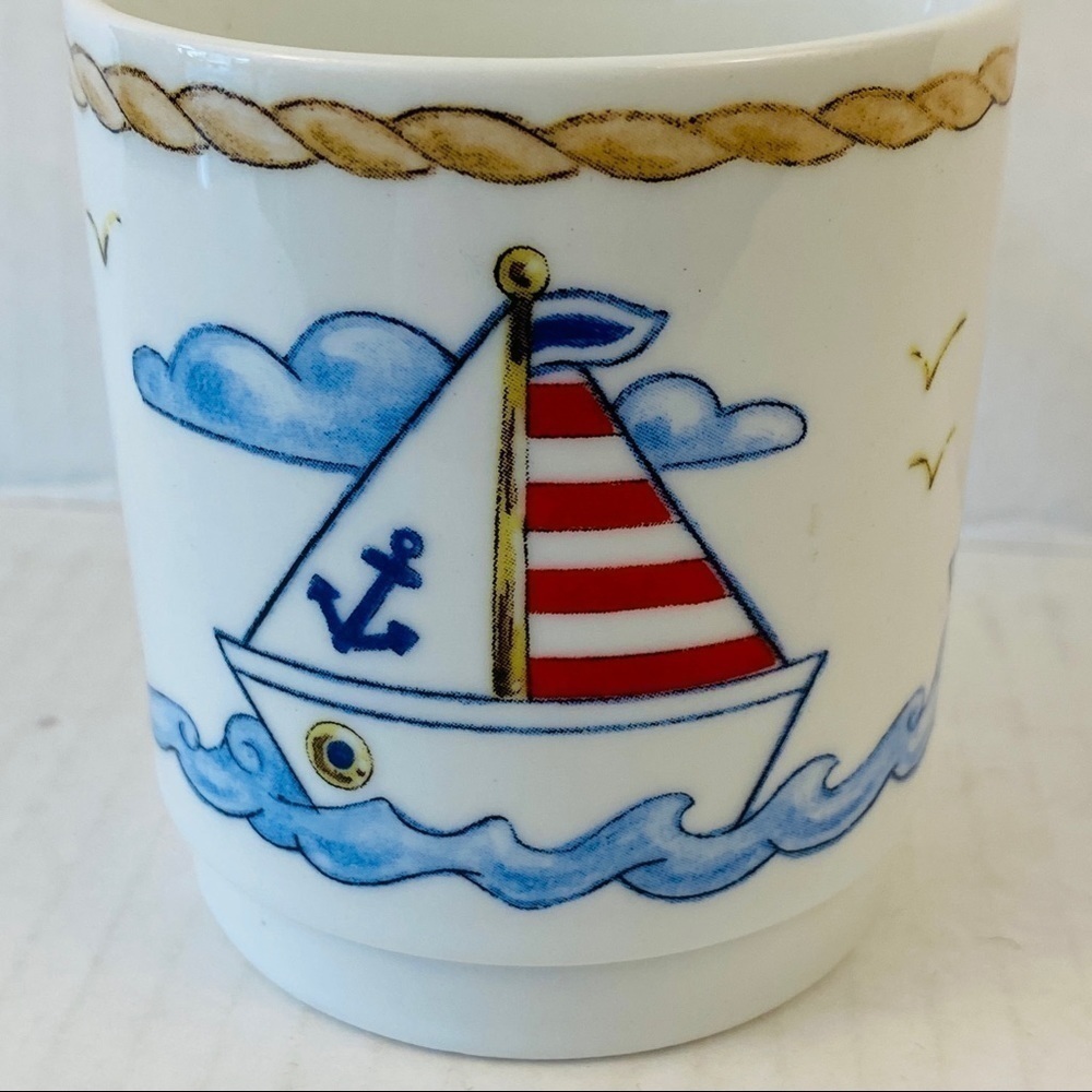 LENOX mug sailboat children’s dinner set small cocoa hot chocolate 8 oun…